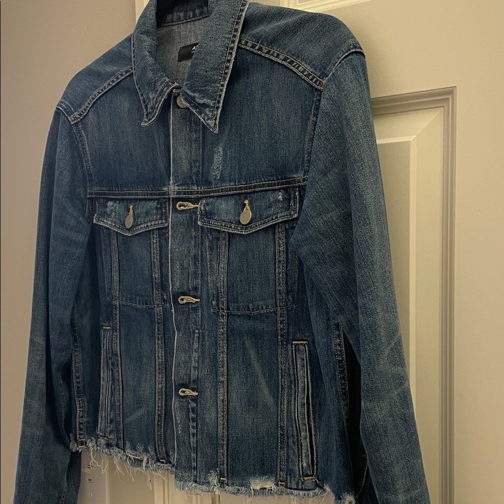 Able Denim Jacket with Distressed Hem